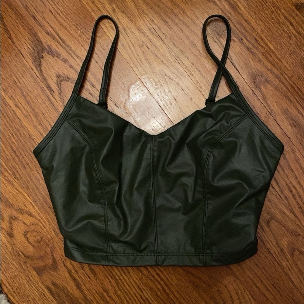 green leather top